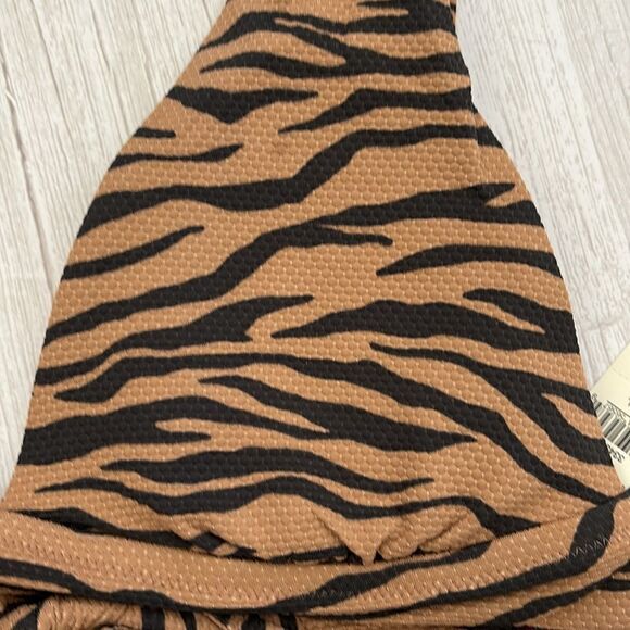 NWT Aerie Pique Animal Print Triangle Bikini Top - Picture 4 of 9